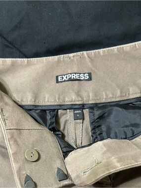 Express Olive Green Button-Front Skirt
